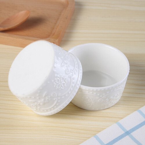 2Pcs Ceramic Baking Bowl For Steamed Egg And Pudding 2