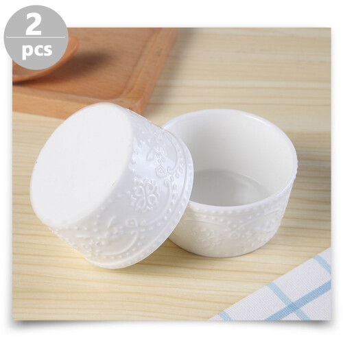 2Pcs Ceramic Baking Bowl For Steamed Egg And Pudding 1