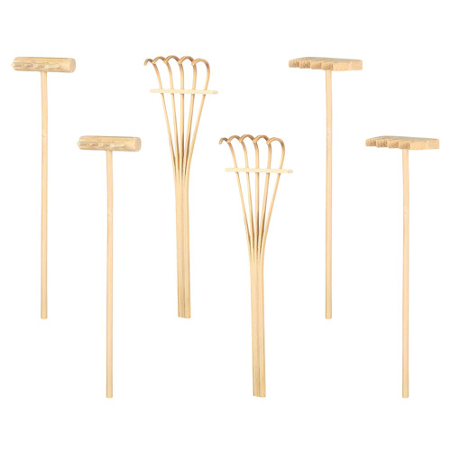 6pcs mini sand rake set: bamboo desktop garden meditation kit