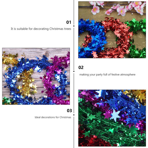 5pcs pentagram sequin decoration for christmas party background 2
