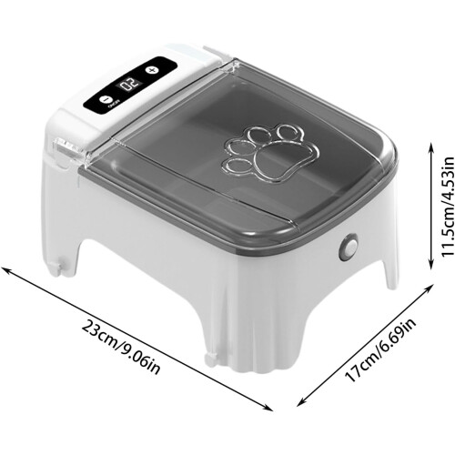 Automatic Cat Food Dispenser Time-Controlled Pet Feeder Grey for Dry Kibble Programmable Timer 2