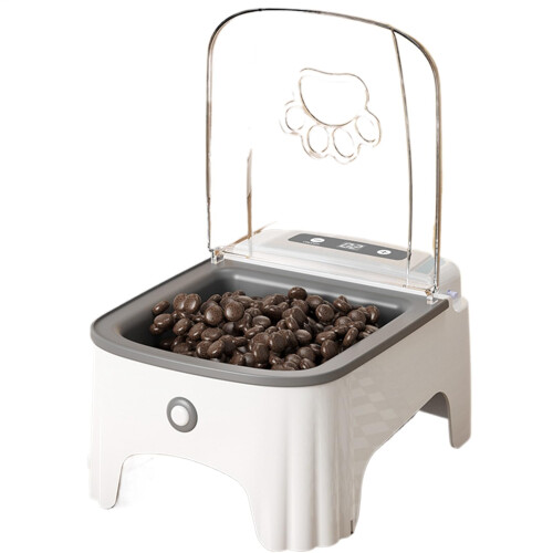 Automatic Cat Food Dispenser Time-Controlled Pet Feeder Grey for Dry Kibble Programmable Timer