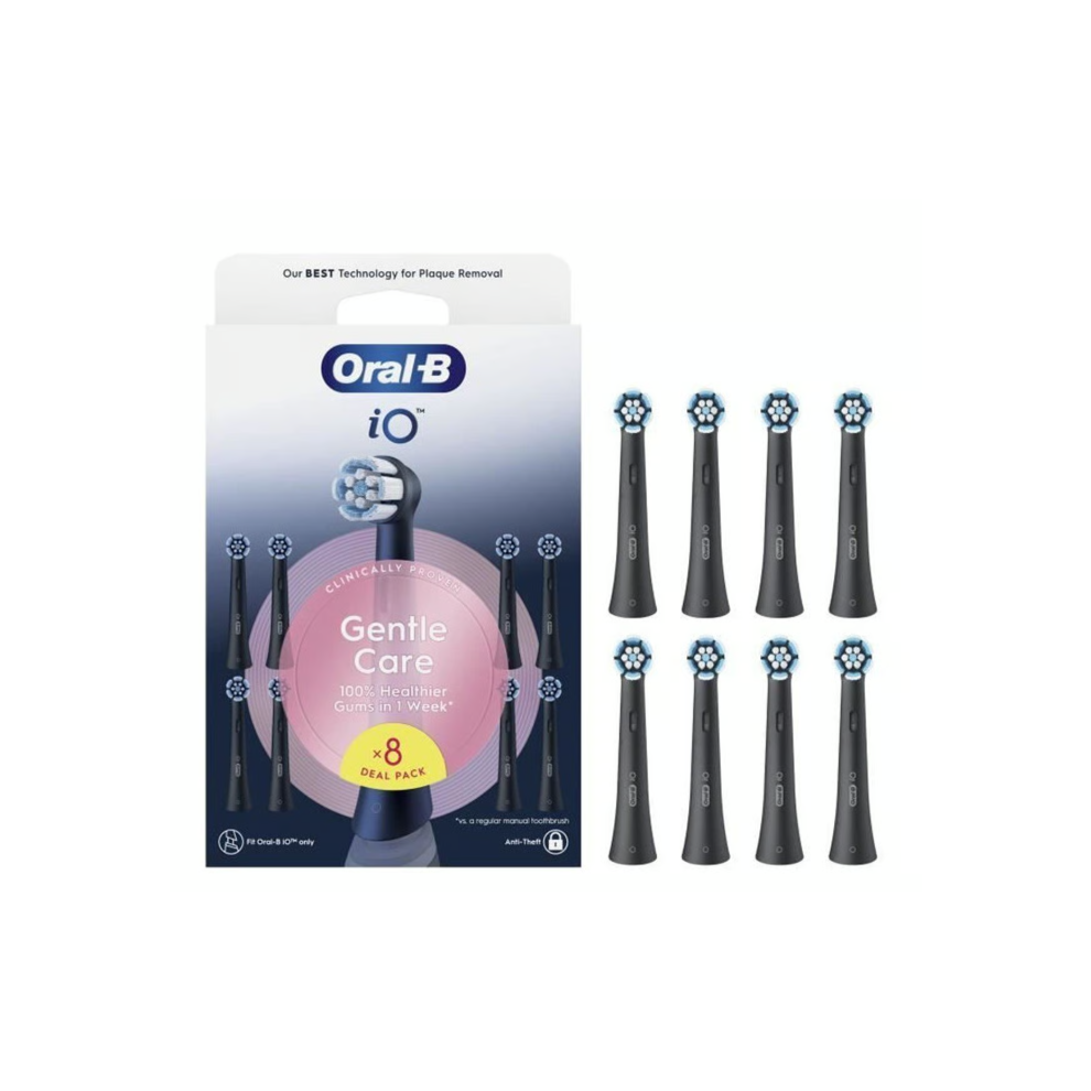 Oral-B Black Io Gentle Care Toothbrush Head X8