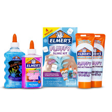 Elmers Fluffy Slime Kit with 2 Activator Bottles, Translucent Color Glue & Glitter Glue 2119928