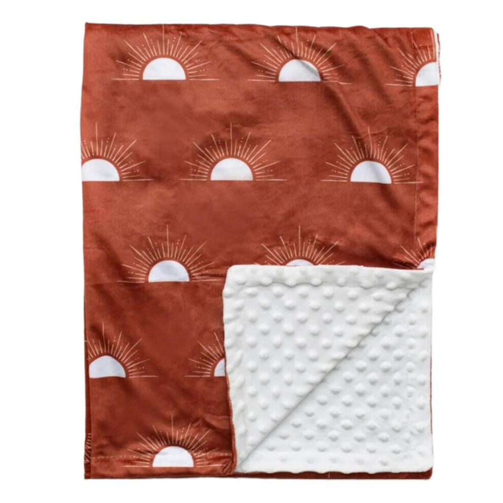 Newborn Baby Blanket Bean Dots Pattern Soft Fleece Dotted Backing For Infants