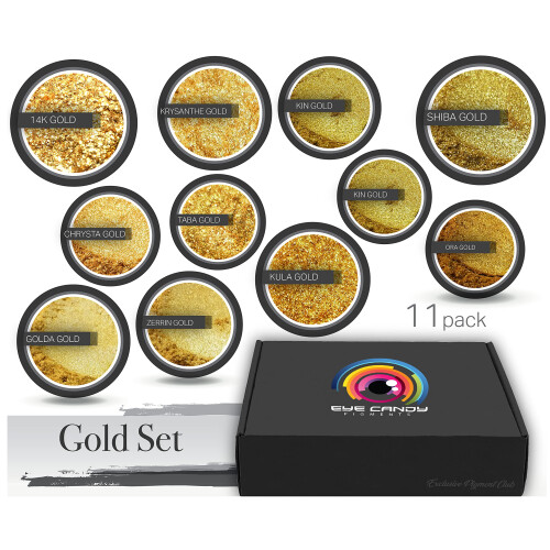 Eye Candy Χρυσό Μica Pigment Powder - Μica για Τέχνη Ρητίνης - Καλλυντικά - Βόμβες Μπάνιου 1
