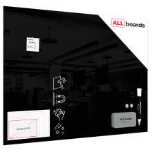 Magnetic glass board 120x90 cm BLACK + with Bonus Accessories