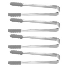4pcs stainless steel mini sugar and ice cube tongs silver
