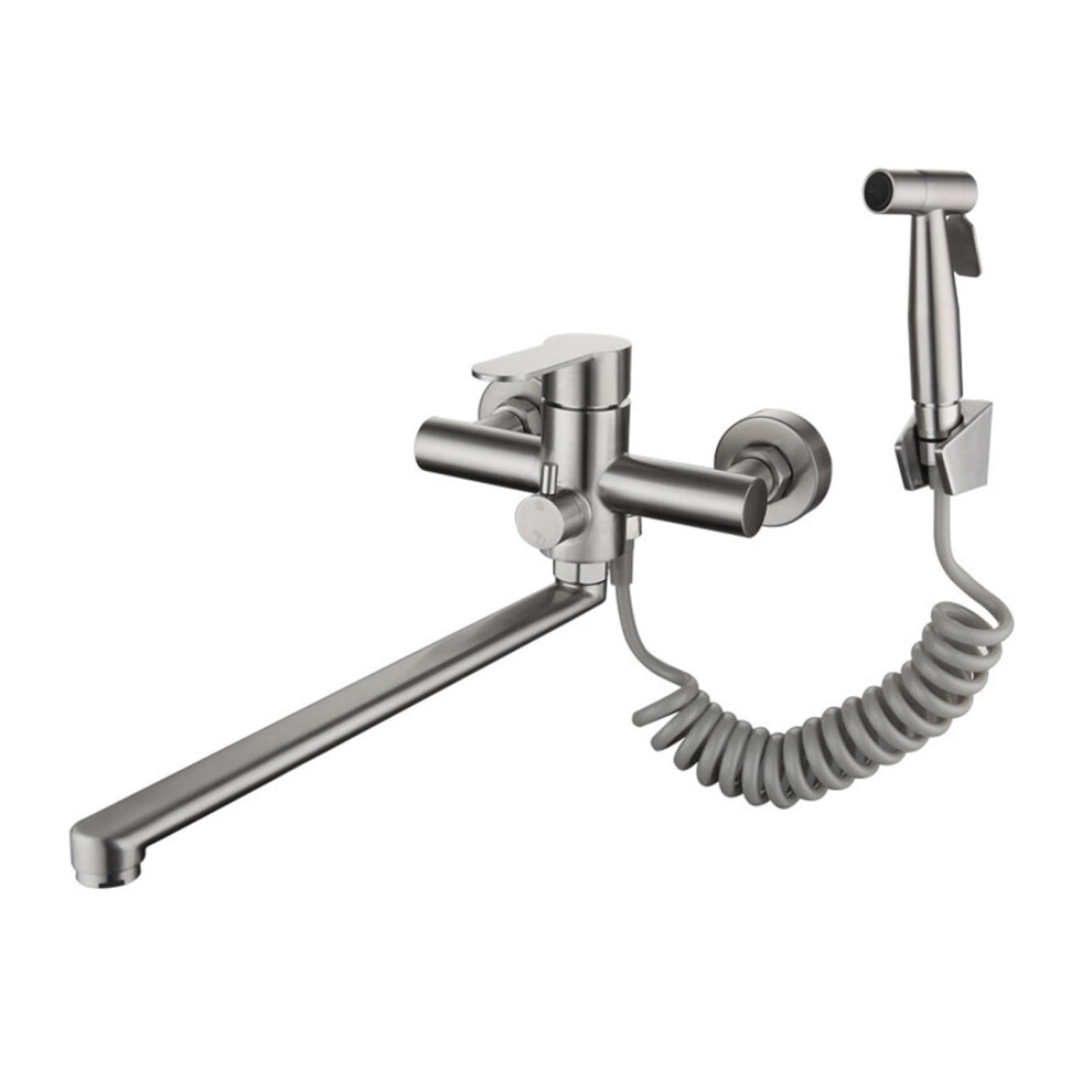 Bath Faucet With Shower Faucet Wall-Hung Hot And Cold Water Extended Nozzle Kitchen Pressurized Spray Gun Set Color A 9016109203403