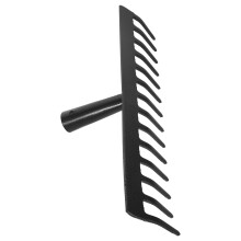 14-Teeth Leaf Steel Rake For Garden Cleaning Diy Home Farm Use Black