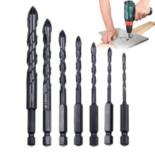 Masonry Drill Bits For Concrete Porcelain Concrete Drill Bit Set, 1/4in-1/2in, Carbide-Tipped, Wood & Brick Compatible