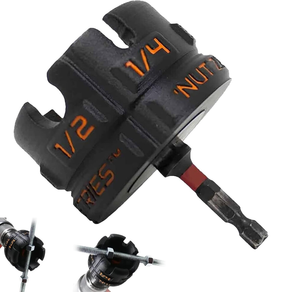 Drill Attachment For Nut Removal, Hex Shank Nut Driver For 1/4-1/2In Rods, Bolt Extractor Kit Conduit Racks 9084446204377