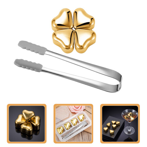1 Set Stahl Eiswürfel Herzform Für Whiskey 2