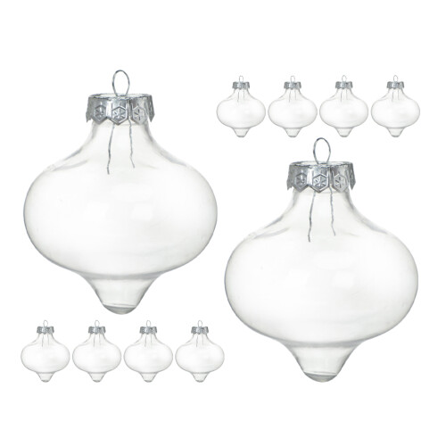 20 Pcs Clear Plastic Fillable Ornament Balls Light Bulb Shape