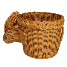 Rabbit Shaped Hand Woven Wicker Storage Basket For Nursery Organizer