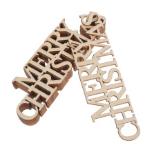 40Pcs Beige Wooden Cutouts Christmas DIY Hanging Decor for Crafts