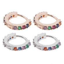 Punk Hoop Earrings for Men and Women in Silver and Rose Gold 6mm