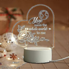 Gifts For Girlfriend Led Acrylic Night Light, Christmas Gifts For Girlfriend Wife Mom Women, Birthday Presents Lamp