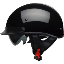 Motocyklov prilby Vega Warrior se slunecn clonou pro mue a eny Nastaviteln velikost cifernku DOT Half Face Skull Cap pro Bike Cruiser Chopper M