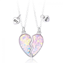 Best Friend Necklace - Friendship Necklace For 2 Girls Magnetic Heart Bff Necklaces | Matching Best Friend Girls