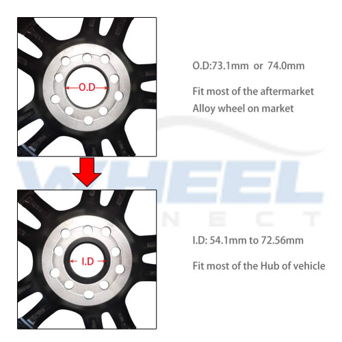 WHEEL CONNECT Hub Centric Ringar, 73.1 till 66.1, 4-pack, ABS-plast 2