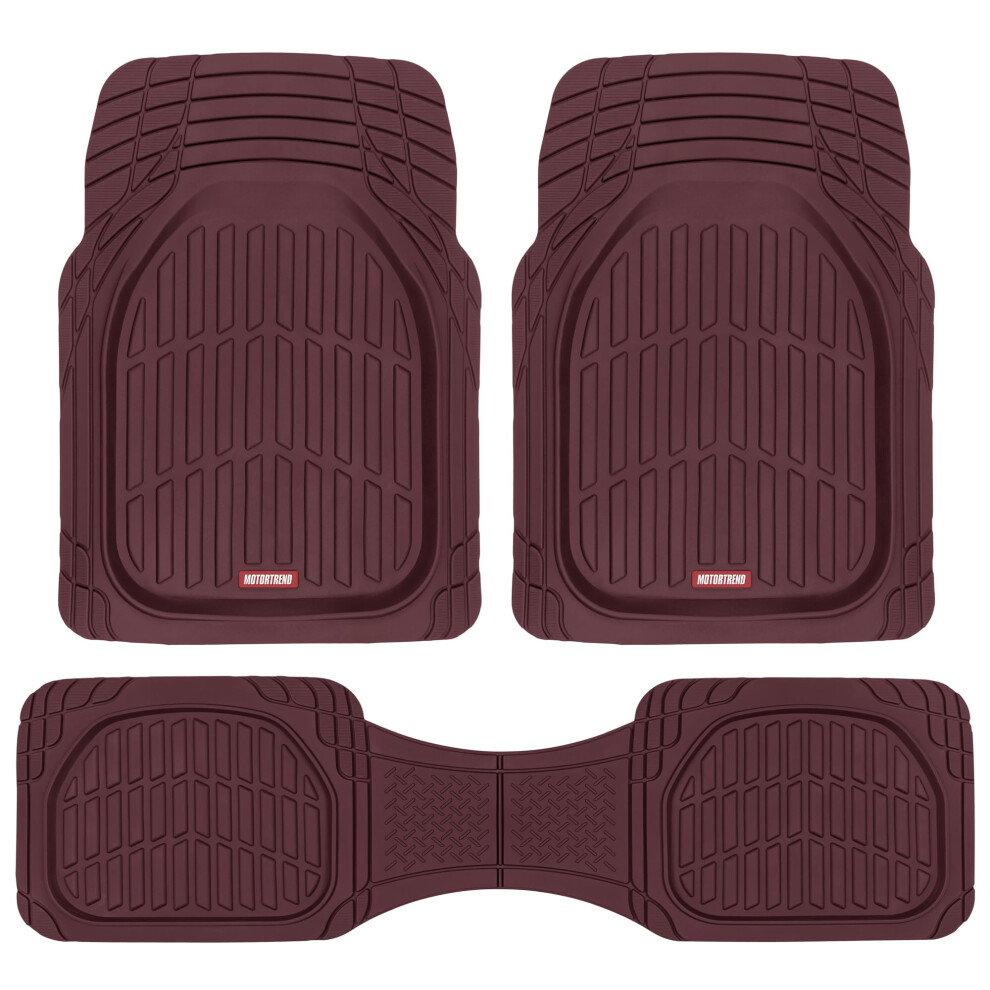 Bdk All Weather Heavy Duty Car Floor Mats Interior Liners For Auto Van Truck Suv, Heavy Duty All Weather Protection, Fits Front Rear Red 826942150272