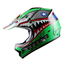 WOW Youth Kids Motocross-Helm f  r BMX, MX, ATV, Dirtbike, Mountainbike, Shark, Gr  n