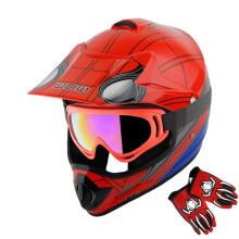 WOW Youth Kids Motocross Helmet BMX MX ATV Dirt Bike Helmet Spider Red