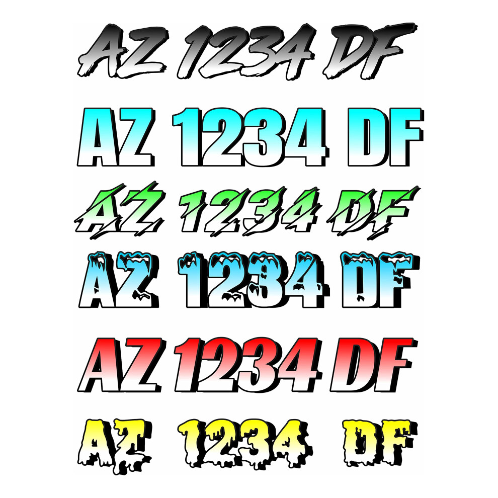 Vulgrco 2 Pack Pair Boat Registration Numbers Custom Personalized State Watercraft Vinyl Decal Sticker Tag Reg Number Lettering Premium Gradient Print 850023081322