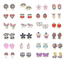 24 Pairs Kids Clip On Earrings For Girls - Cute Animal Clipon Earrings Pack For Little Girls - Colorful Flower Clip-on Earrings Set