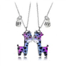 2pcs Matching Necklace For Best Friends Personalized Magnet Heart Pendant -T3