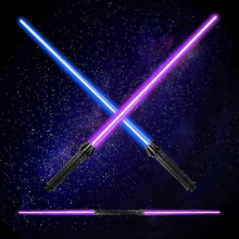 Light up Saber - 2 Pack Light up Saber 8 Colors with Fx Sound (Motion Sensitive) and Retractable Handle Multiplayer Galaxy Warrior Christmas Gift Kids