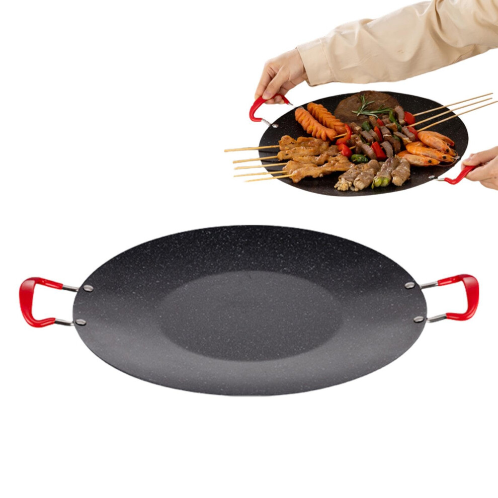 Korean Grill Pan 38cm Round Griddle With Silicone Handle For Outdoor Camping, Korean BBQ Plate, Stove Compatible-image-OPC-PKVNSWG-NEW