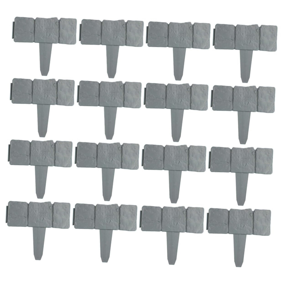20Pcs Plastic Garden Fence Decorative Simulation Stone Edging Fencing For Landscaping And Outdoor Garden Borders 9016109204400