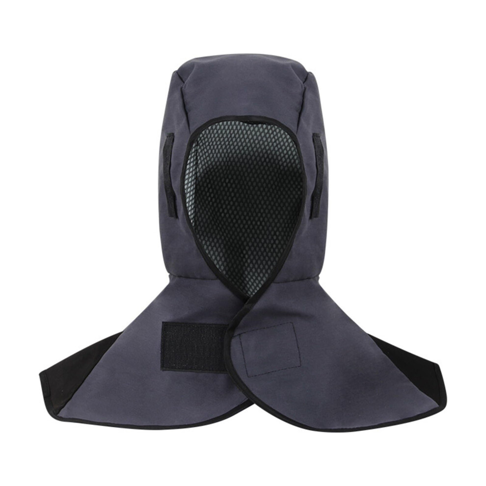 Welding Hooded Cape With Breathable Mesh Lining, Abrasion Resistant, Heat Resistant, Grey For Work Environments 9393856105953