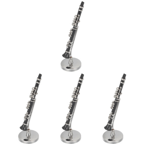 4 Sets Copper Mini Clarinet Model with Storage Box 1