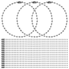 100Pcs Long Bead Connector Clasp Ball Chain Keychain Rings 2.4X150Mm