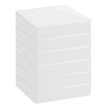 6 pcs white pvc fence post caps 3.5x3.5 in pyramid top outdoor