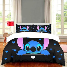 (225x225cm)Parure de lit enfant avec housse de couette et taies d'oreiller, motif personnage de dessin
