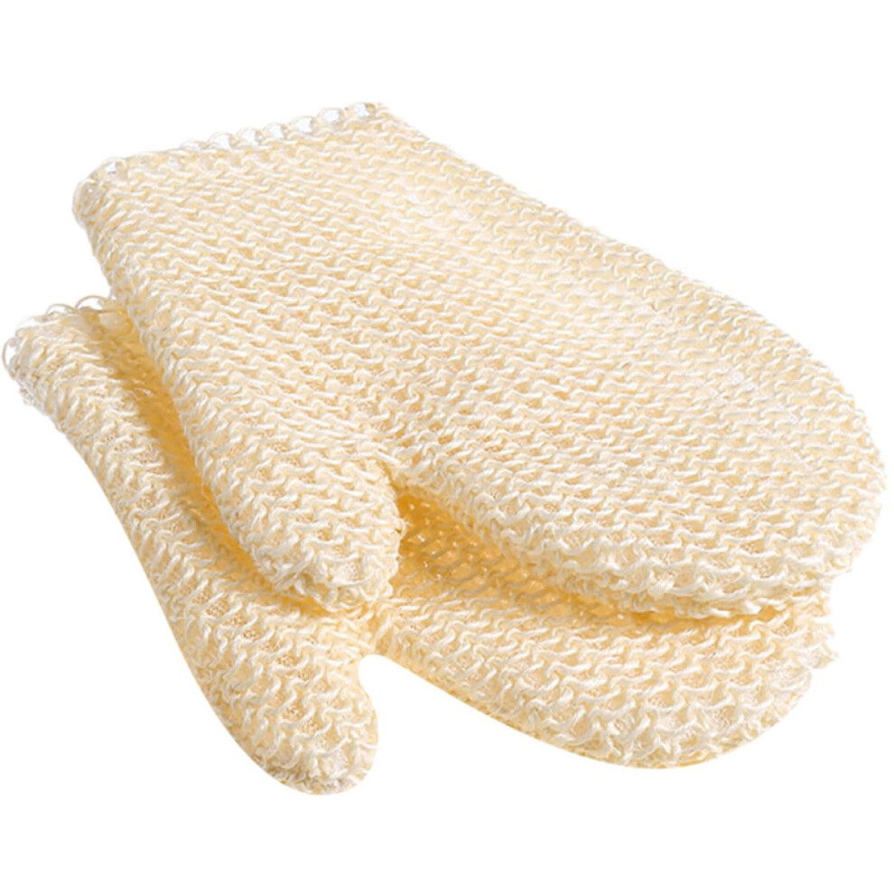 2pcs Exfoliating Bath Mitts Natural Jute Scrubbing Gloves For Body Exfoliation And Shower Cleaning Soft Skin