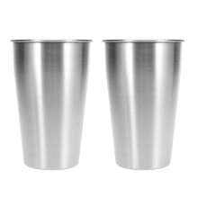 4Pcs 500Ml Stainless Steel Beer Mug Portable Car Cup Silver