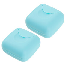 2Pcs Blue Plastic Menstrual Cup Storage Box Portable Organizer Case