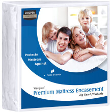Utopia Bedding Premium-Matratzenbezug mit Reiverschluss (passend fr 25,4 cm groe Matratzen)  wasserdichter und bettwanzensicherer Matratzenschone