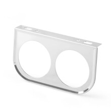 Universal 52mm Dual Gauge Under Dash Mounting Bracket Pod Dual Hole Dash Dashboard Gauge Pod Mount Holder Meter Silver Finish