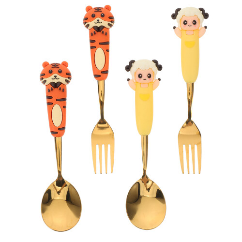 4 Stks Volwassenen Cartoon RVS Set Dieren