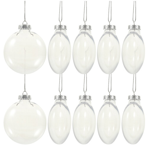 144 Pcs Clear Flat Christmas Ball Ornaments Tree Baubles 2