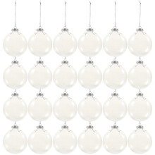 144 Pcs Clear Flat Christmas Ball Ornaments Tree Baubles