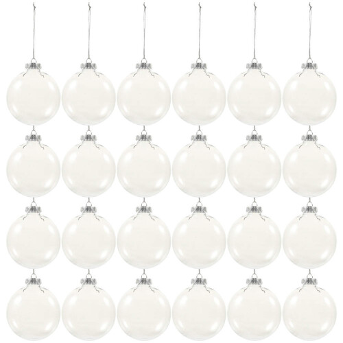 144 Pcs Clear Flat Christmas Ball Ornaments Tree Baubles