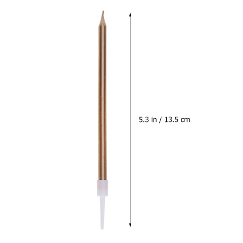 36pcs Slender Cake Candles Pencil Shaped Electroplate Party Decor 1