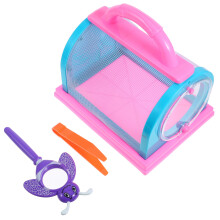 1 Set Handheld Insect Cage with Magnifying Glass and Tweezers